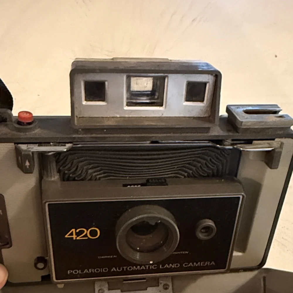Vintage Polaroid 420 Instant Camera with Black Strap - untested